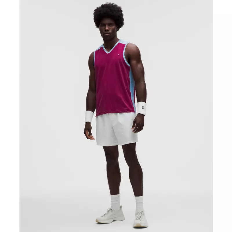 Pique Mesh-Panel Sleeveless Tennis Shirt
