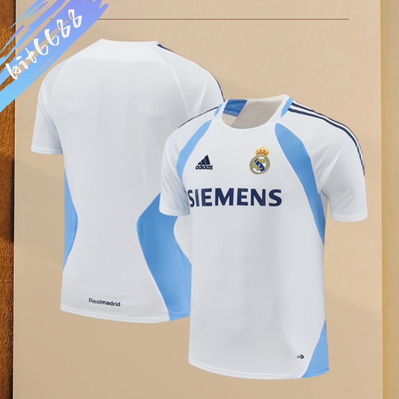 05/06 Real Madrid Retro Training Uniform short sleeves- Sleeve Football Shirt