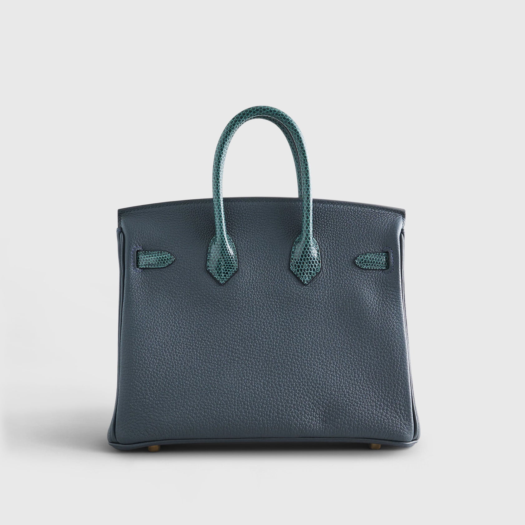 Hermès Birkin Touch 25 Lizard, Togo Vert Cypress/Vert Rousseau Gold Hardware