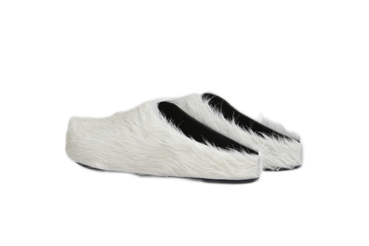 Marni Long hair Calfskin Fussbett Sabot White SBMR000600P412200W02