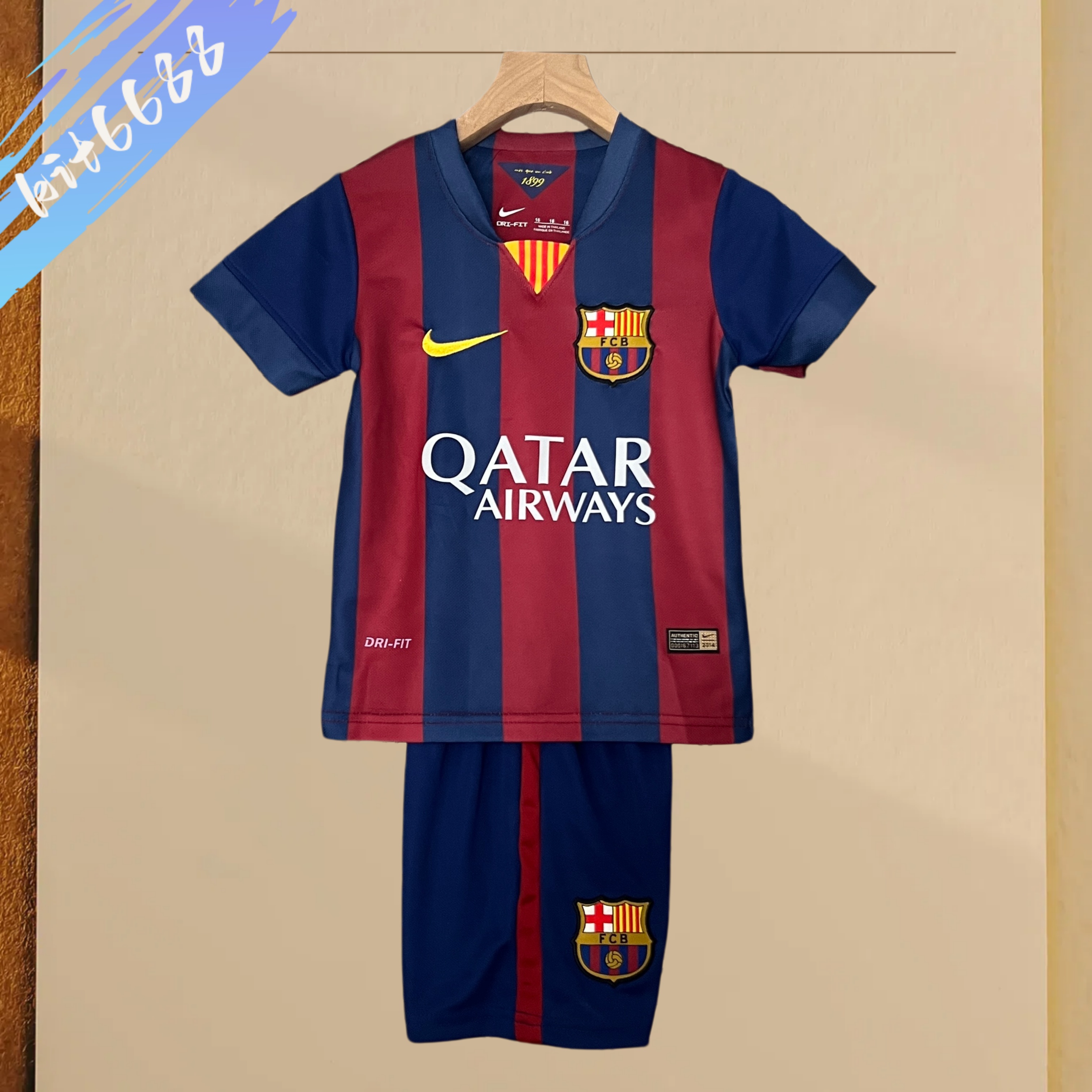 2014/2015 Barcelona home Retro Kids Kit(Kids Kit)