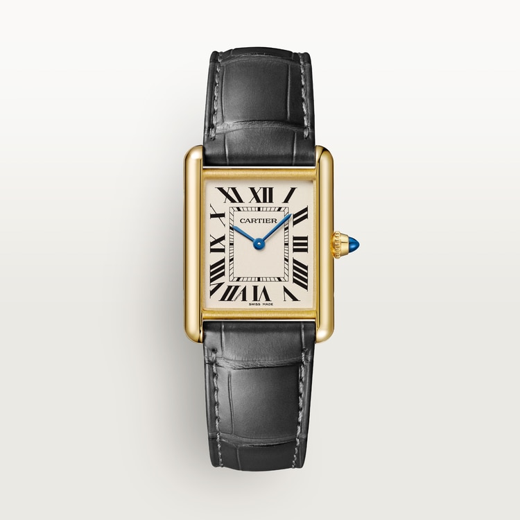 Tank Louis Cartier watch Large model Grained silvered dial 33.7 mm