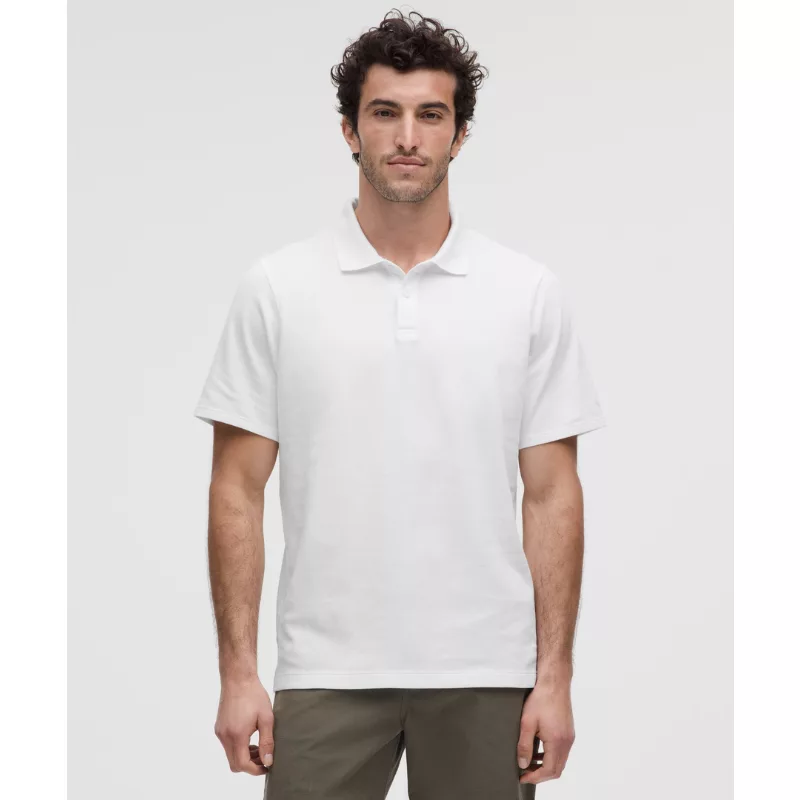 Cotton-Blend Pique Short-Sleeve Polo Shirt