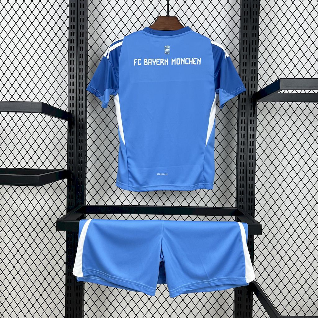 2025/2026 Bayern Munich Goalkeeper Blue Kit for Kids (Kids Kit socks)