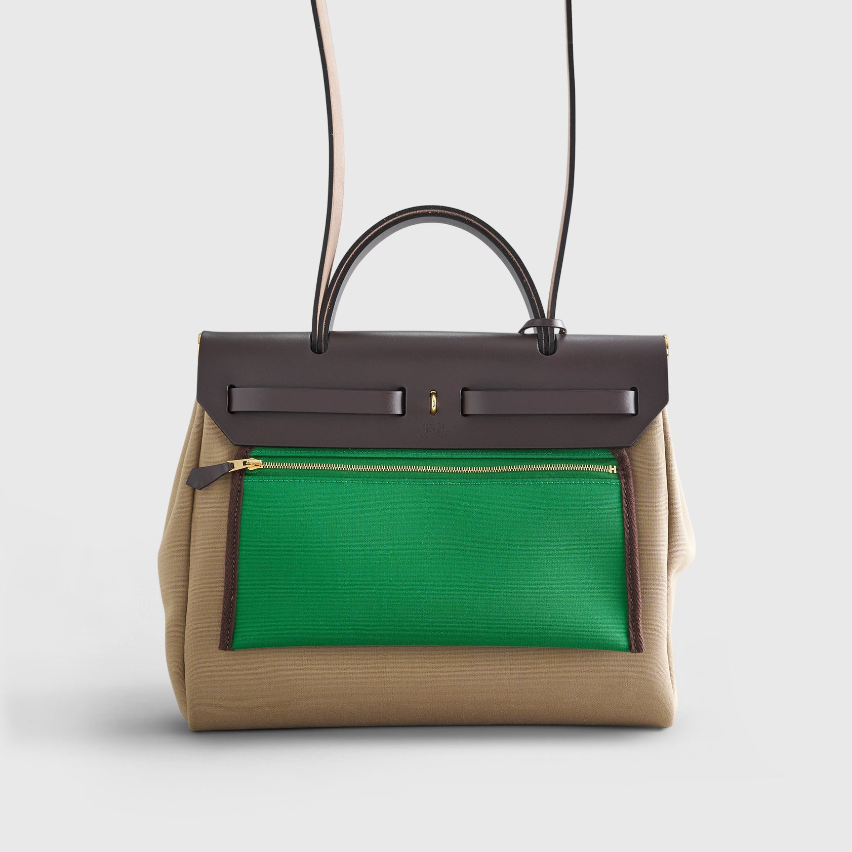 Hermès Herbag Zip 31 Beige Marfa / Ebene / Cactus Gold Hardware
