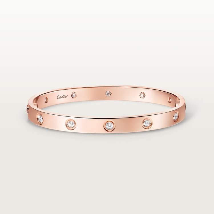 LOVE bracelet, classic model,10 diamonds Rose gold 6.1 mm