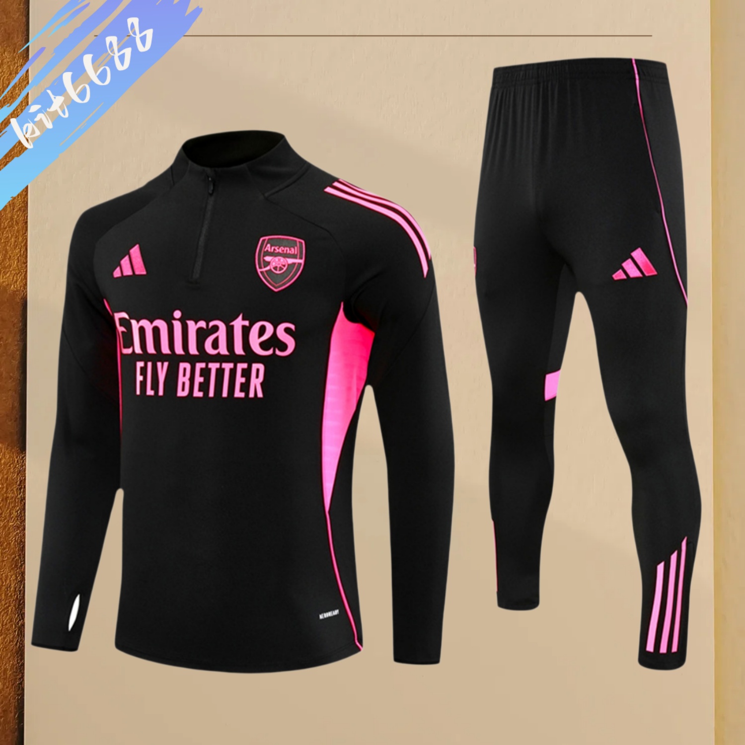 2025/2026 Arsenal Kids Half Zip Training Clothes (Adult Kids Kit)
