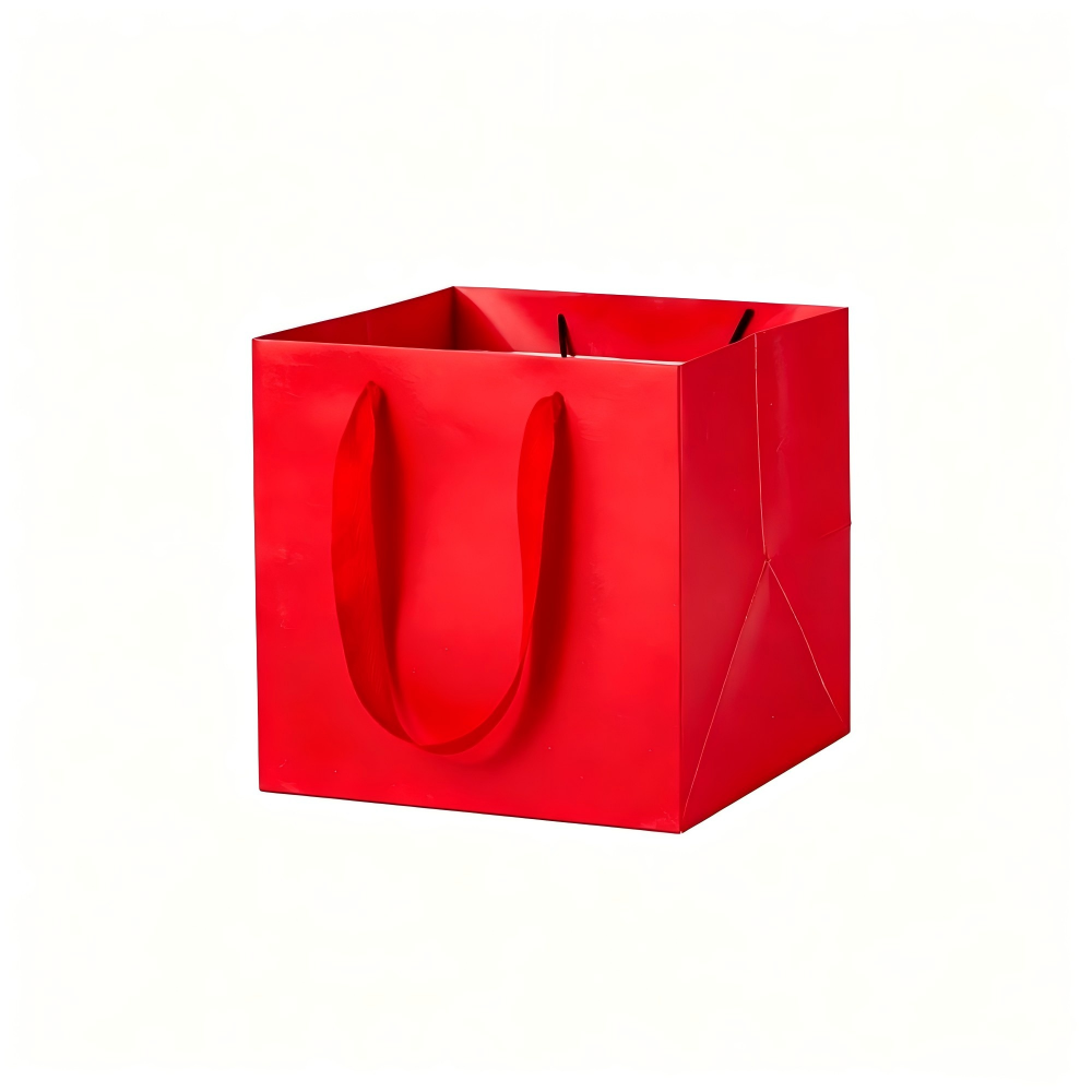 In-stock square kraft paper bags, thickened flower tote bags, baking gift packaging bags, Christmas gift bags with a high-end feel
