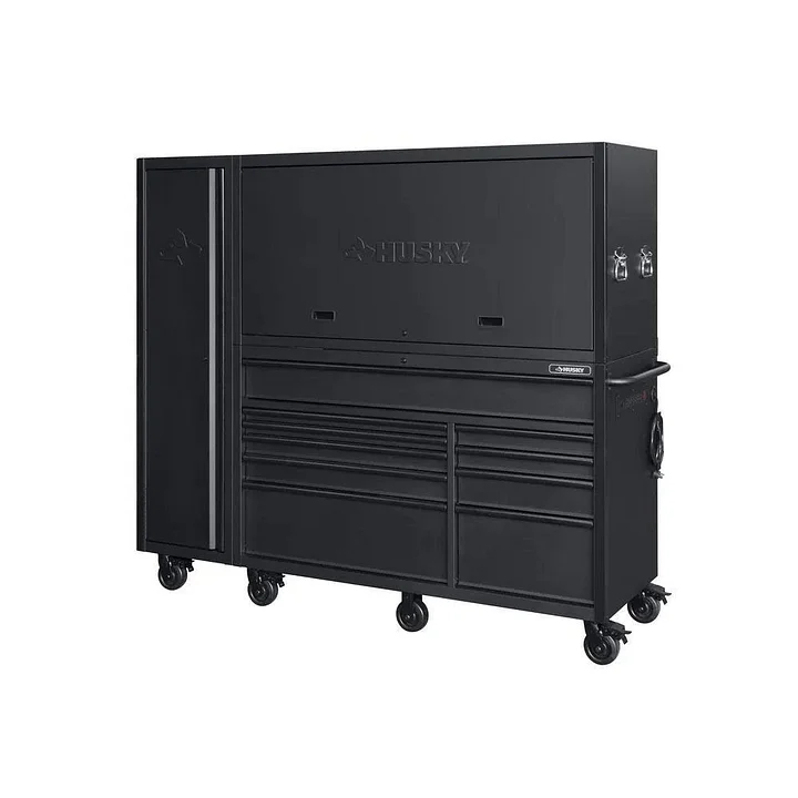 80 Wide 10 Drawer Deep Combo Tool Chest and Roller Cabinet Set. Matte Black (Set of 3)