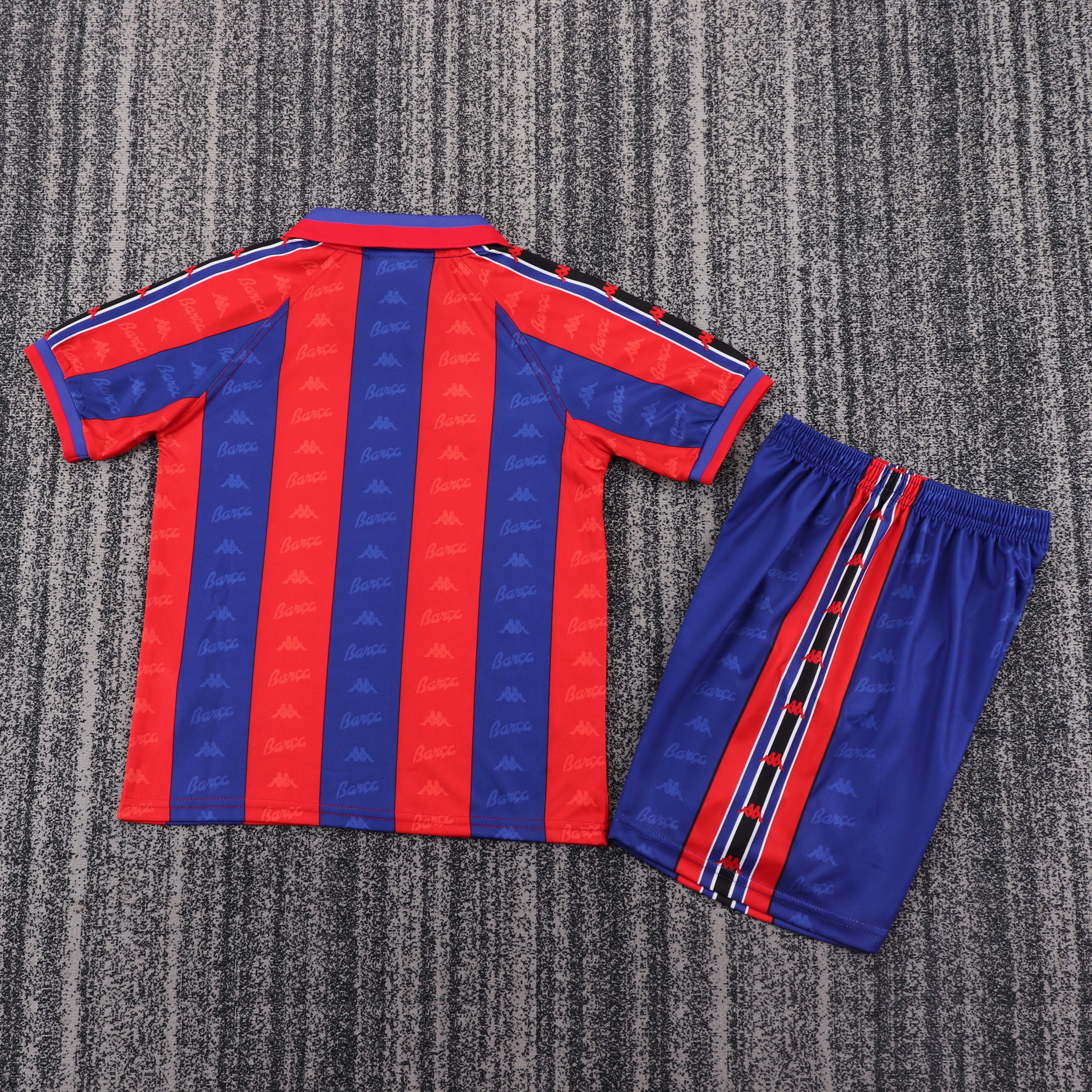 1996/1997 Barcelona home Retro Football Shirt (Kids Kit)