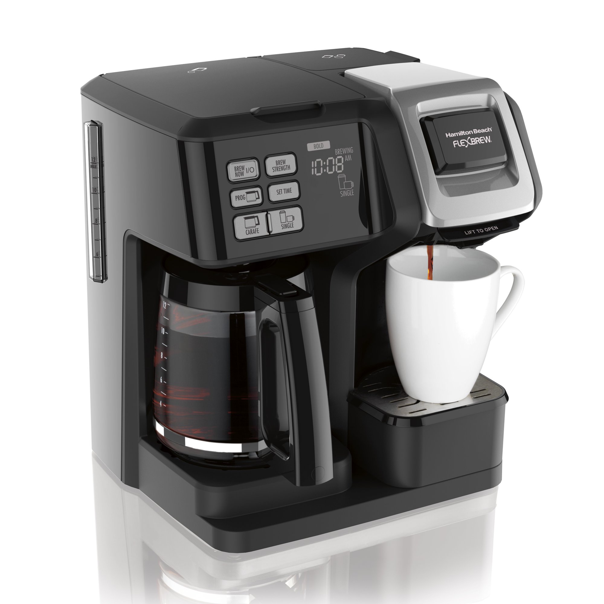 Hamilton Beach FlexBrew Trio Coffee Maker. Single-Serve. Black & Silver. Model 49954