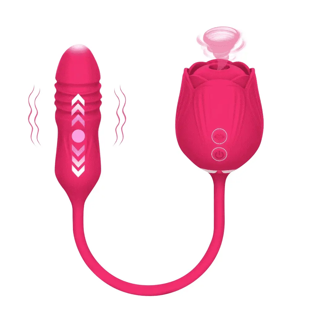 Mlovexy - Rose Toy Vibrator Female Telescopic Egg Jumping Tongue Licker Sex Toys