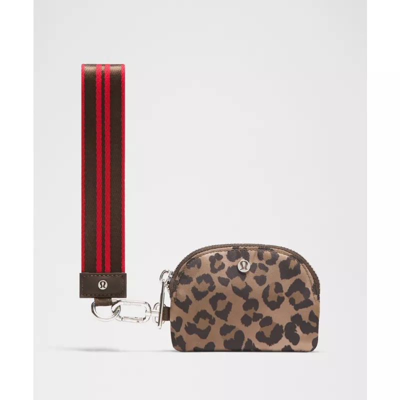 Dual Pouch Wristlet Leopard