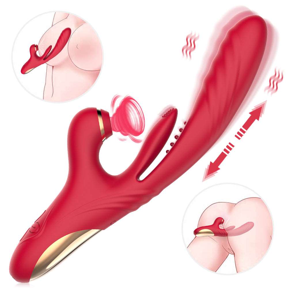 Mlovexy - 3 in 1 Suction & Thrusting Vibrator With Tongue For Clitoris & G-spot