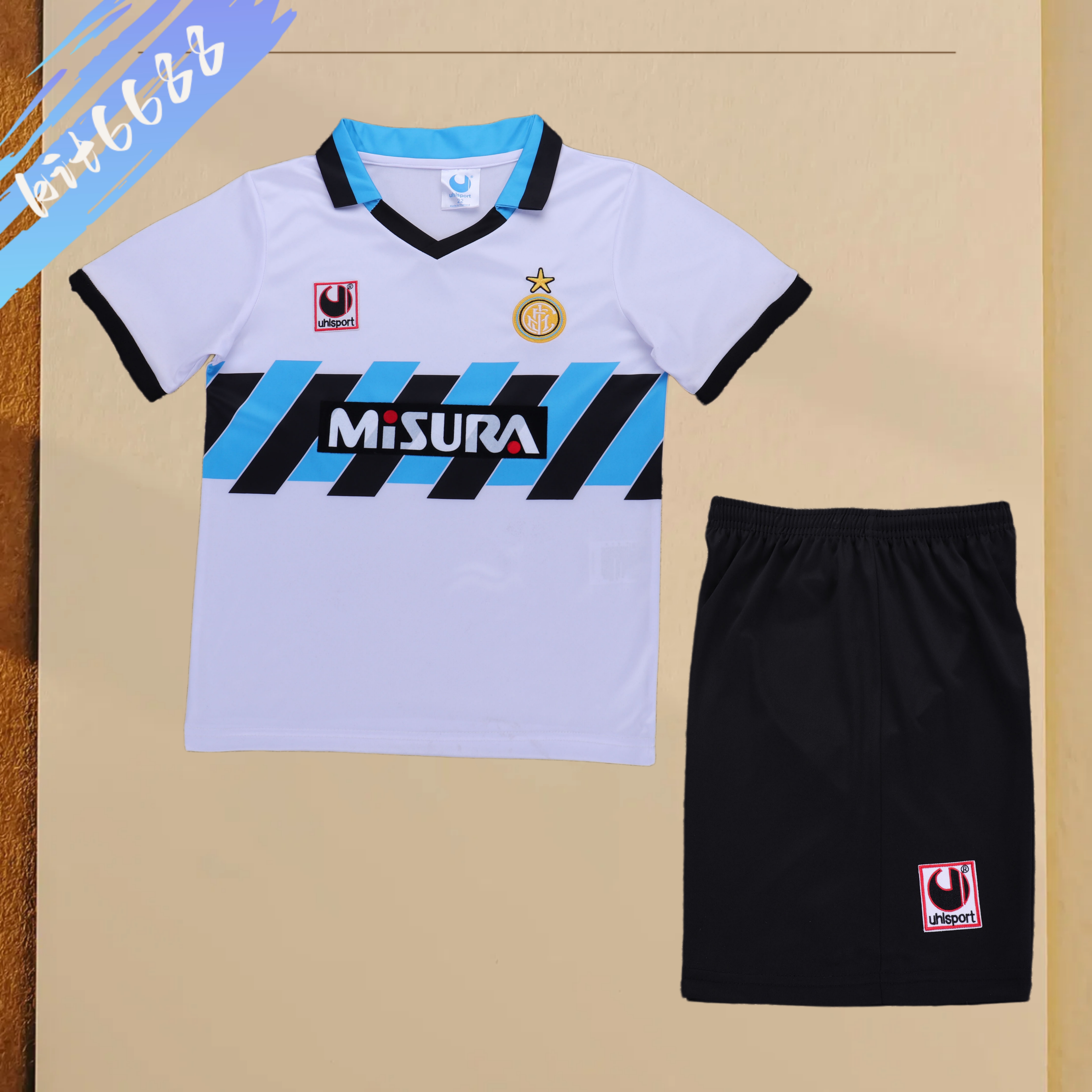 1990/1991 Inter Milan Away Retro Football Shirt Kids Kit