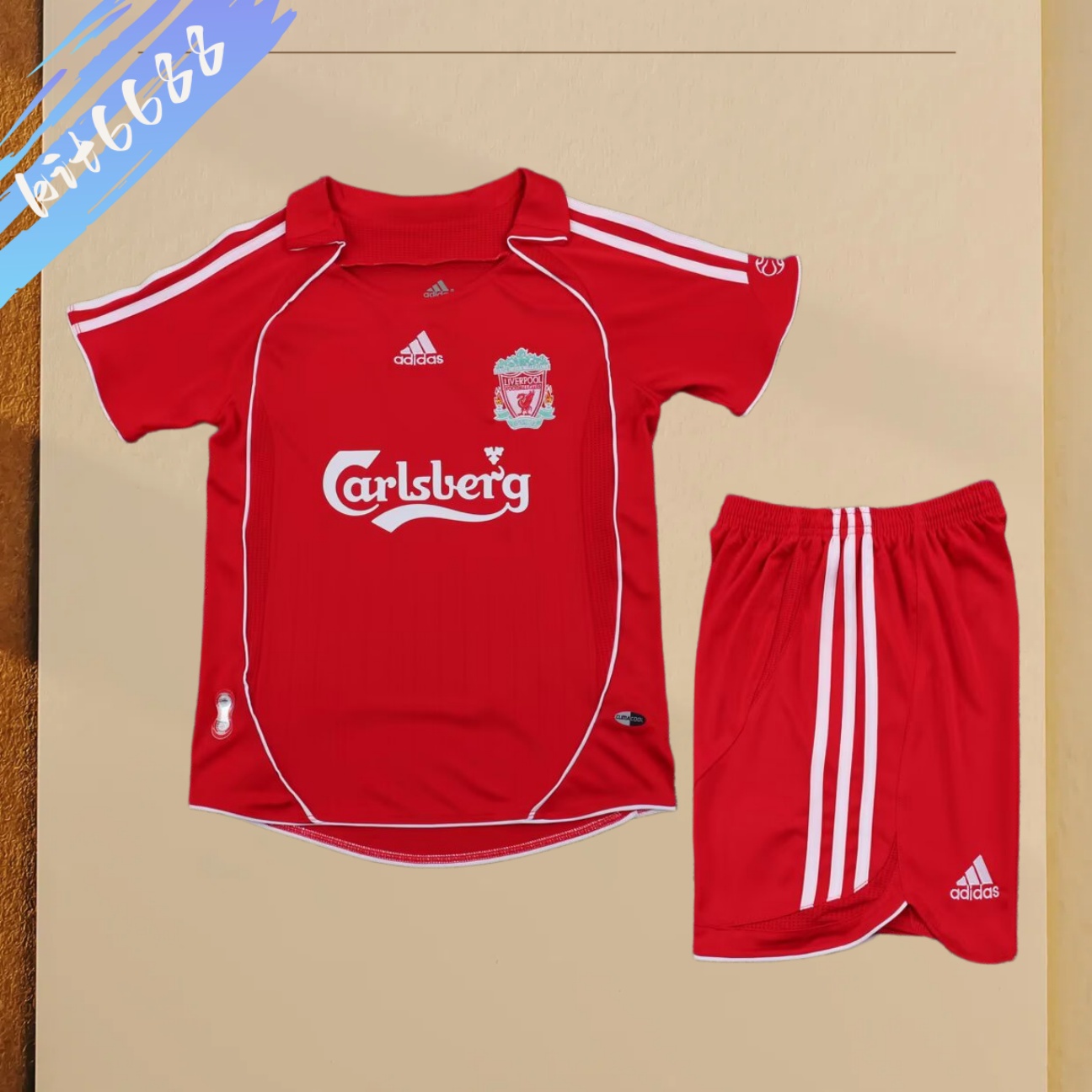 06/08 Liverpool home Retro Football Shirt (Kids Kit）