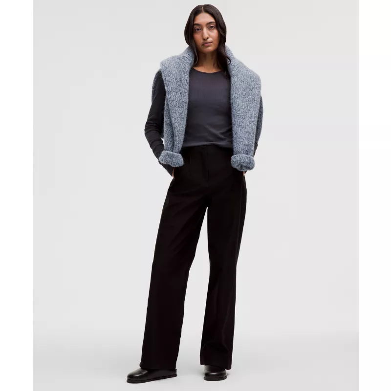 Sheer Cotton Ribbed Crewneck Long-Sleeve Shirt