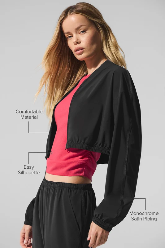 Cropped AloBreezy Full-Zip Cover Up