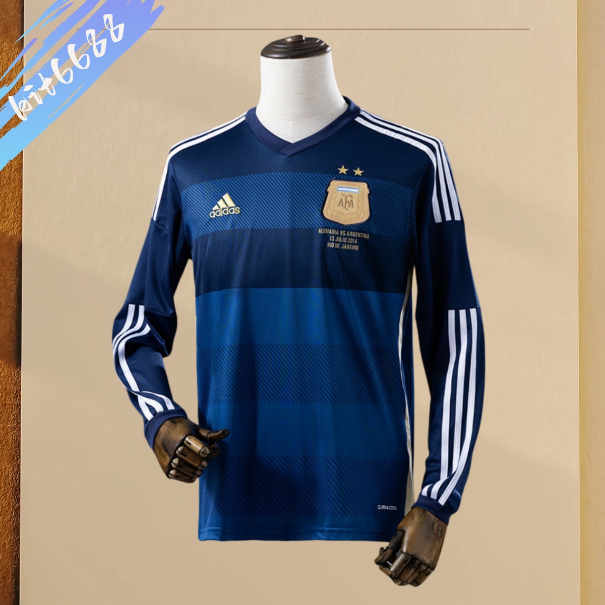2014 Argentina Away Long Sleeve Retro Football Shirt (Fan Edition)