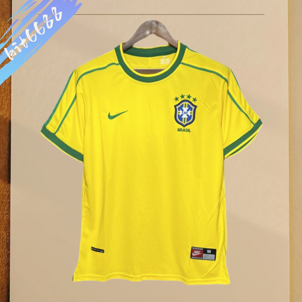 1998 Brazil Home Retro Football Shirt