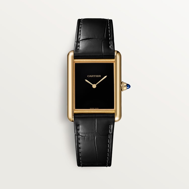 Tank Louis Cartier watch Large model Black lacquer dial