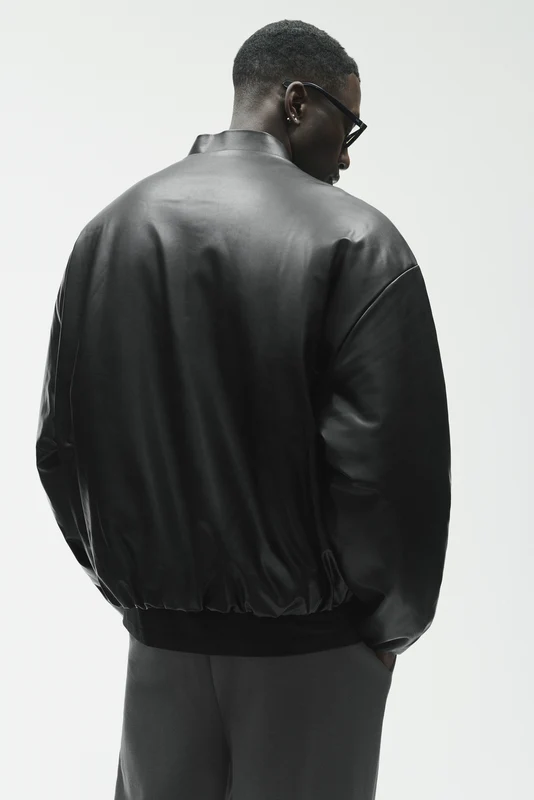 Faux Leather Premier Bomber