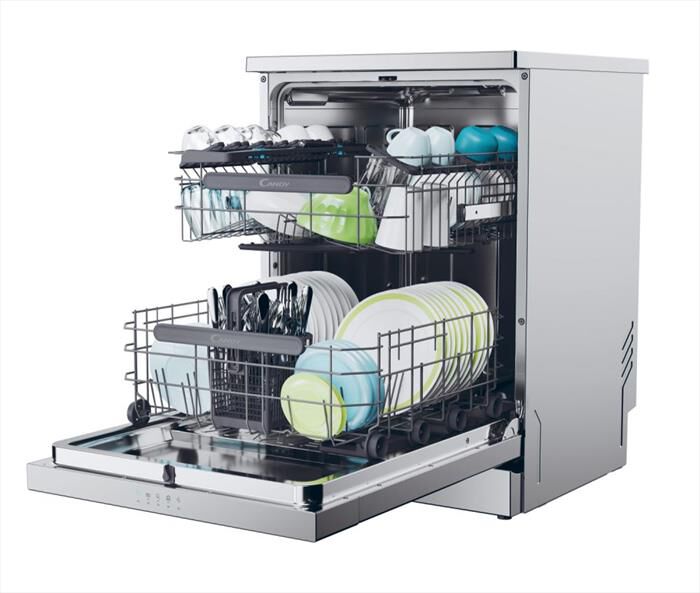 CANDY - Lavastoviglie CF 4E7L0X Classe E 14 coperti-Acciaio inossidabile