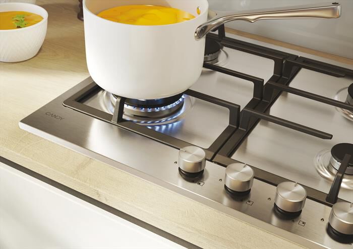 CANDY - Piano cottura gas CHG6BF4WTX 59,5 cm-Acciaio inox