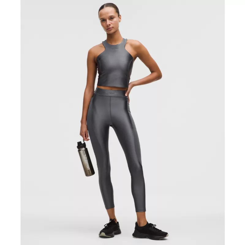 Satin Shine Panelled High-Rise Tight 25