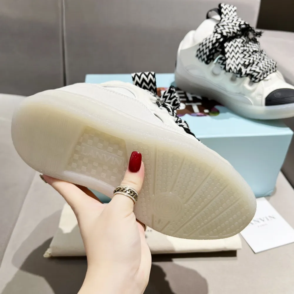 Lanvin Curb Sneakers White Black