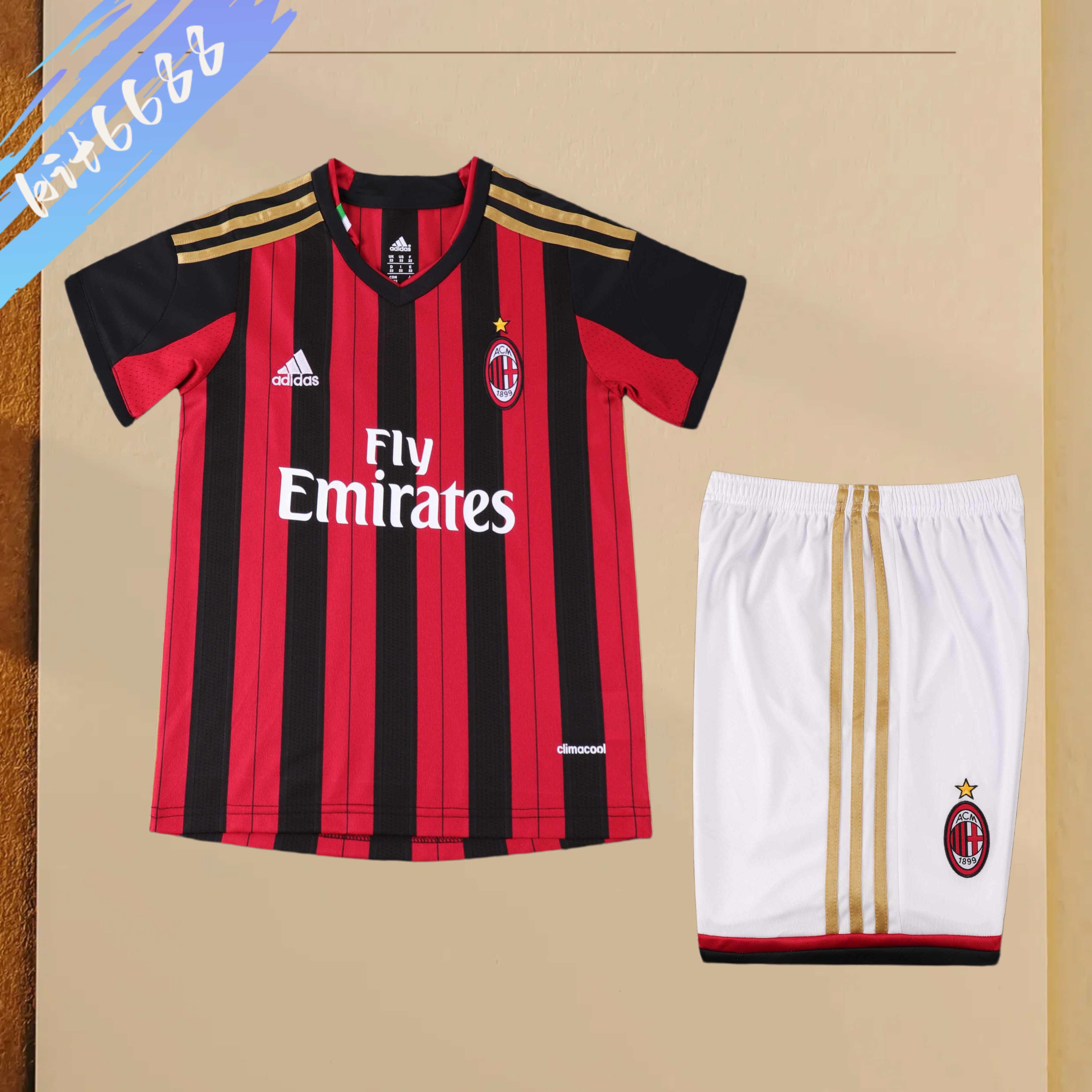 2013/2014 AC Milan home Retro Football Jersey (Kids Kit)