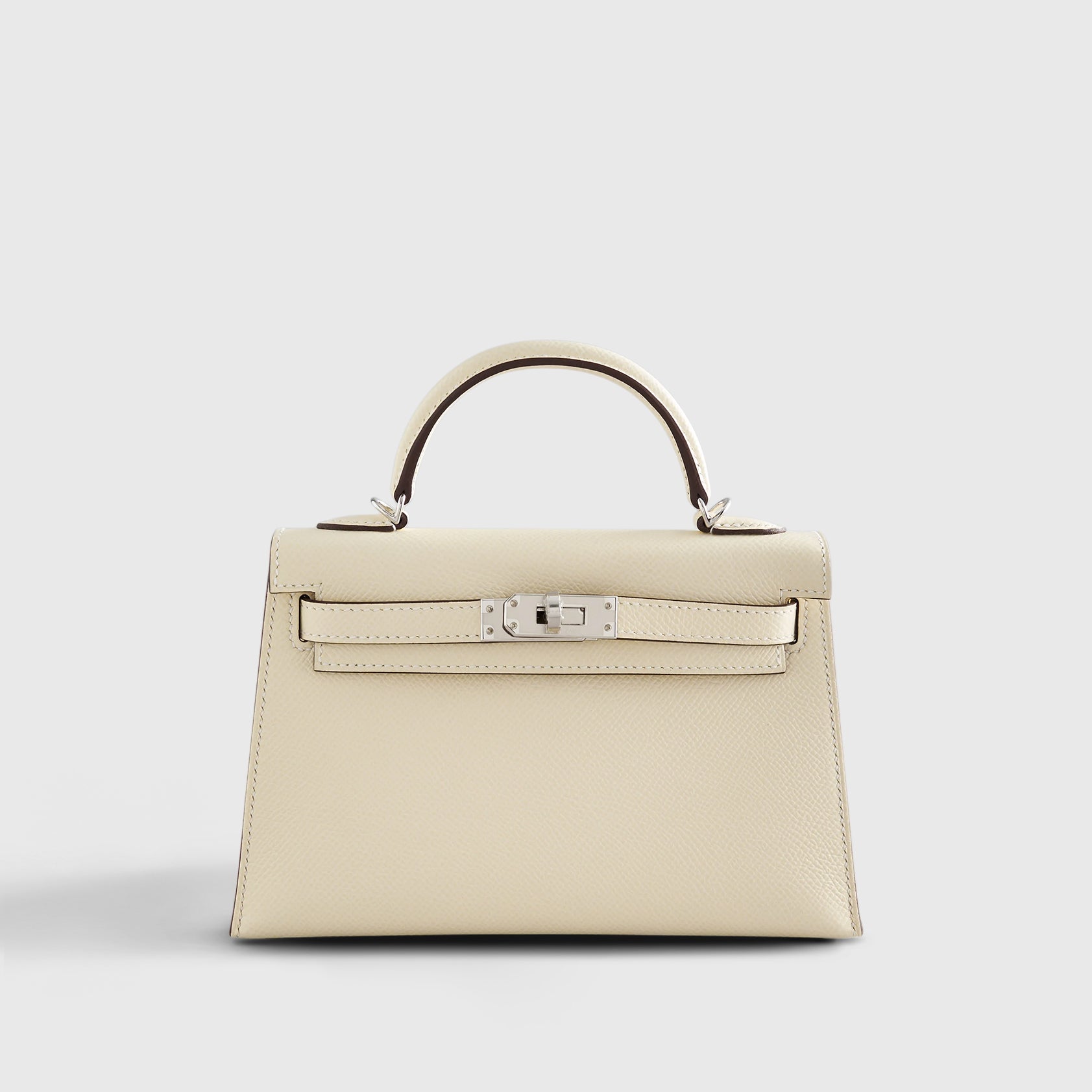 Hermès Kelly 20 Epsom Nata Yellow / Orange Strap Palladium Hardware