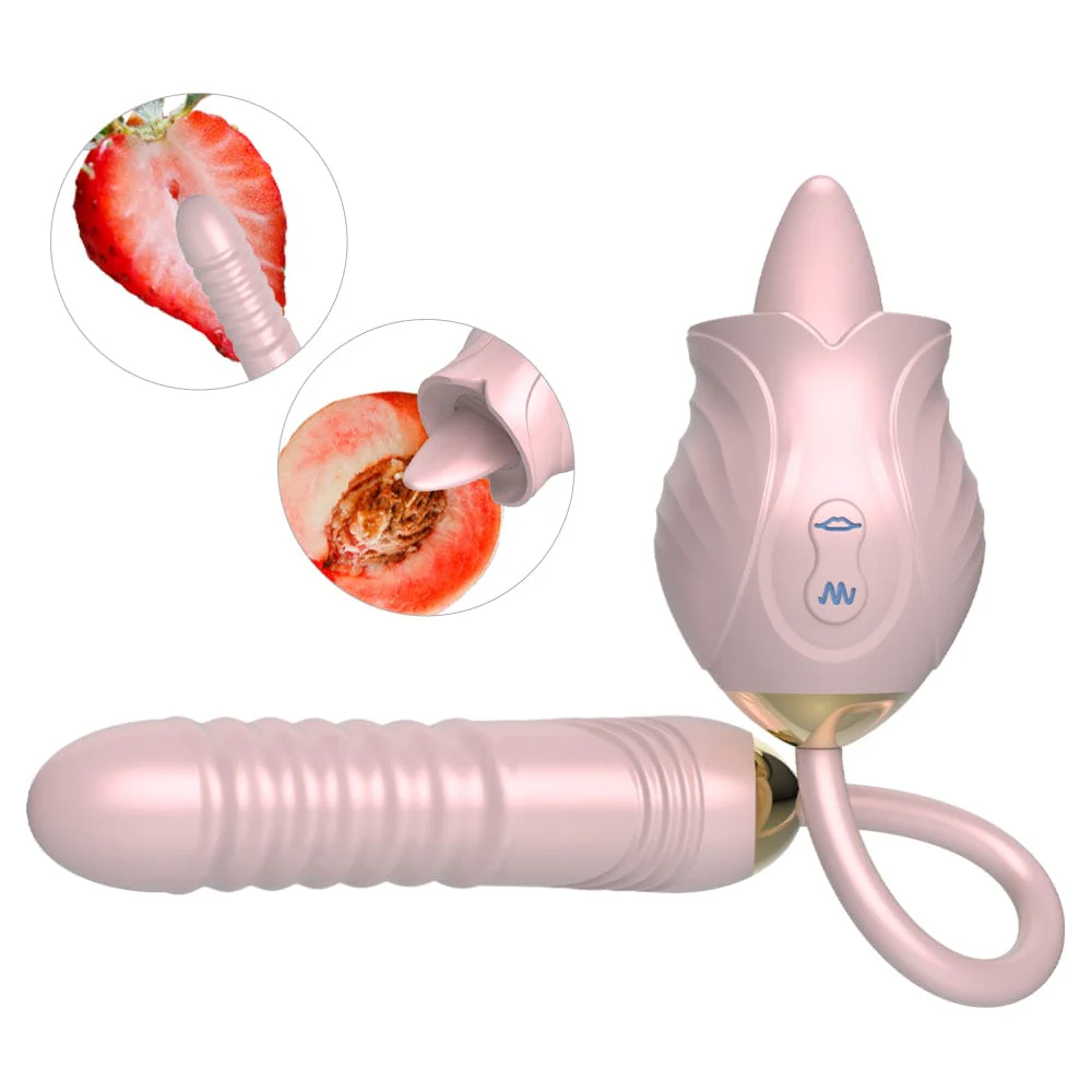 Mlovexy - New Rose Toy Warming G-spot Tongue Licking Vibrator