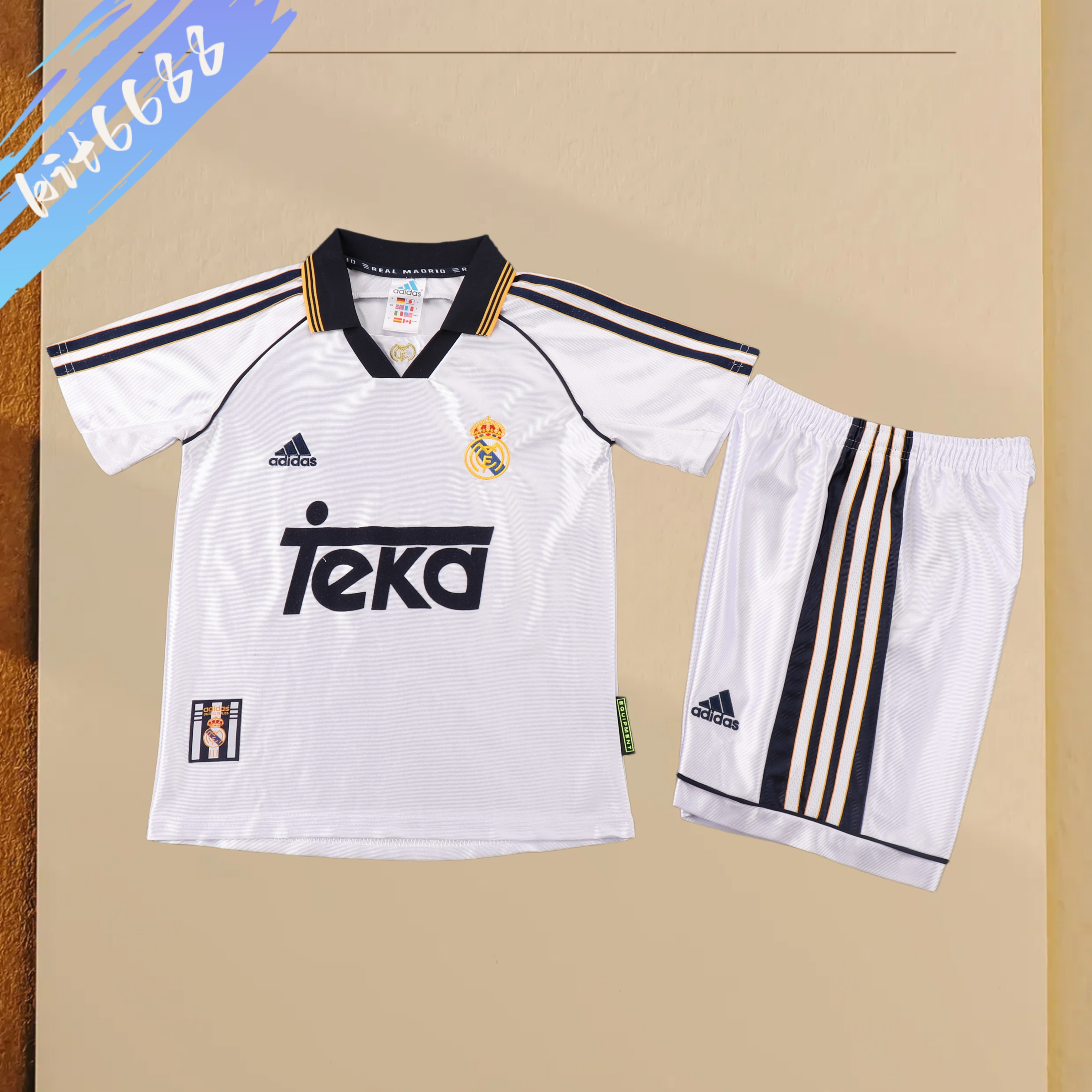 1998/2000 Real Madrid  home Retro Kids Set