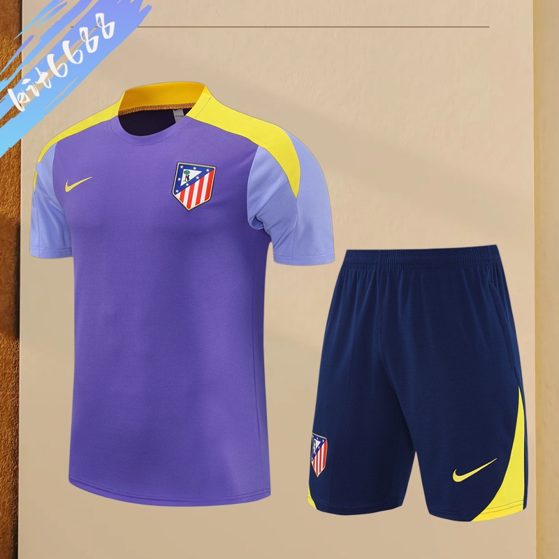 25/26 Atletico Madrid Short Sleeve Training Clothe (adult Kids Kit)
