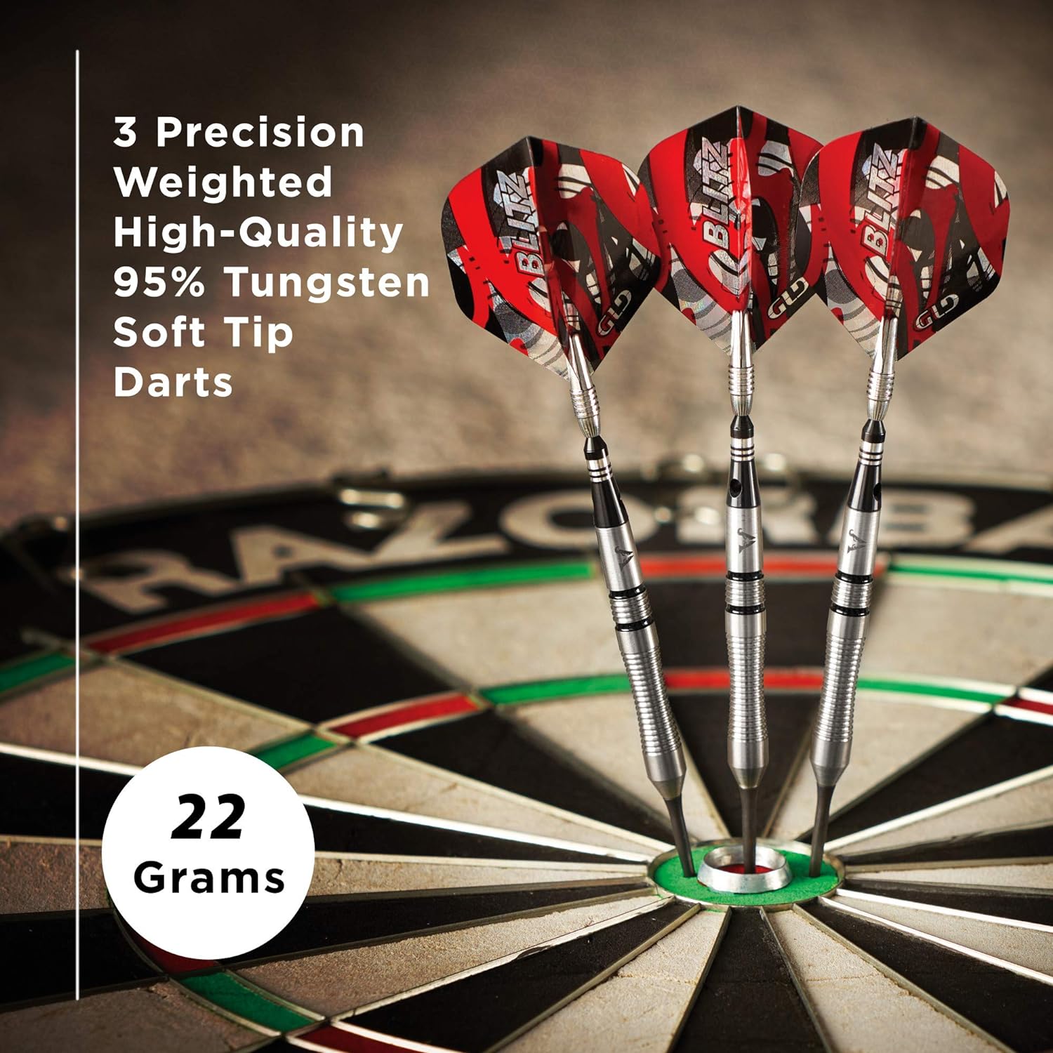 Viper Blitz 95% Tungsten Steel Tip Darts with Storage/Travel Case