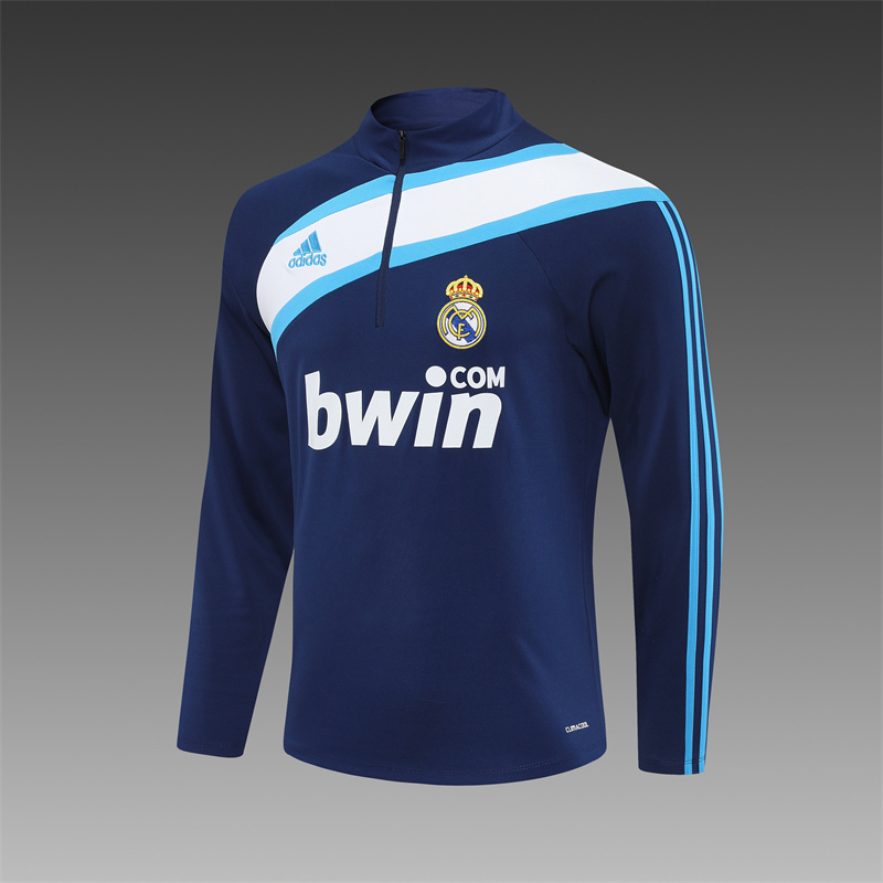 09/10 Real Madrid Retro Training Uniform Long- Sleeve Football Shirt