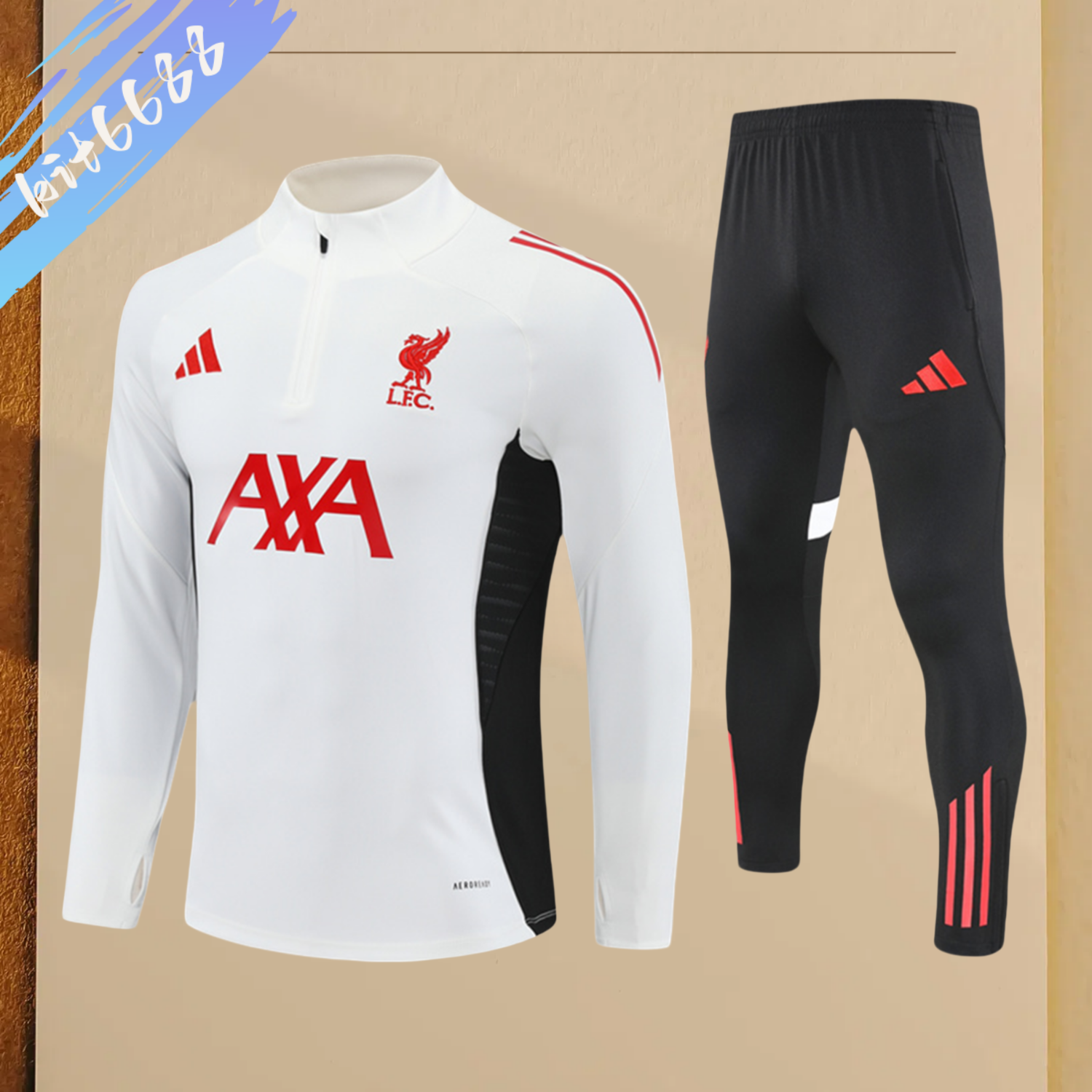 2025/2026 Liverpool Light Gray Adult Half Zip Training Suit (Adult Kit)