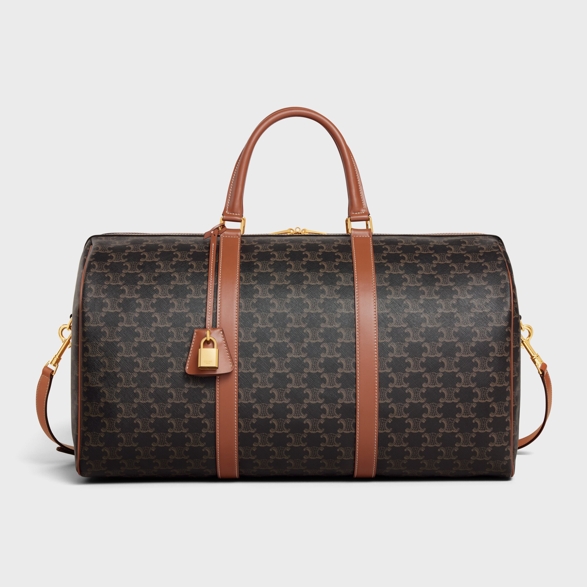 Large Travel Bag IN Triomphe Canvas and calfskin TAN