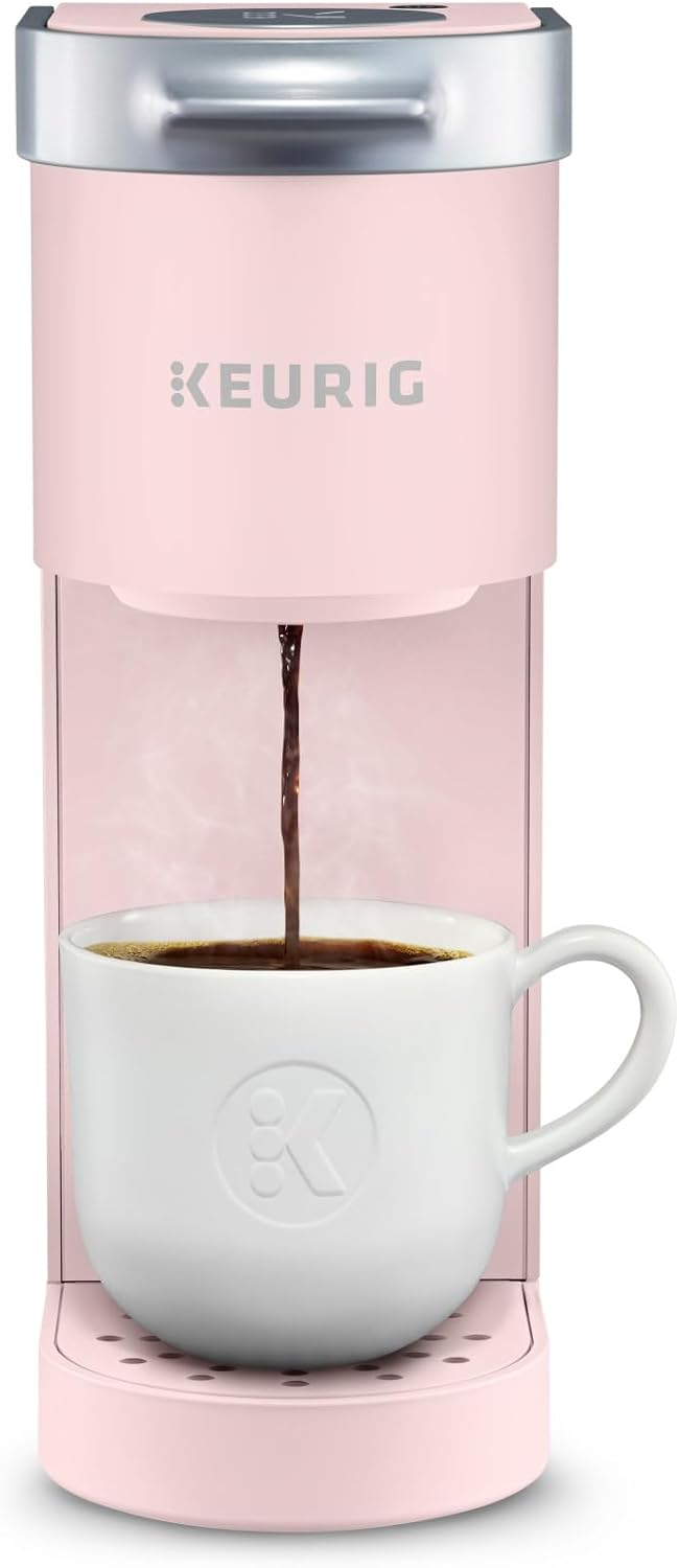 Coffee maker, brews 6 to 12 ounces, with cord storage, perfect for small spaces Dusty Rose