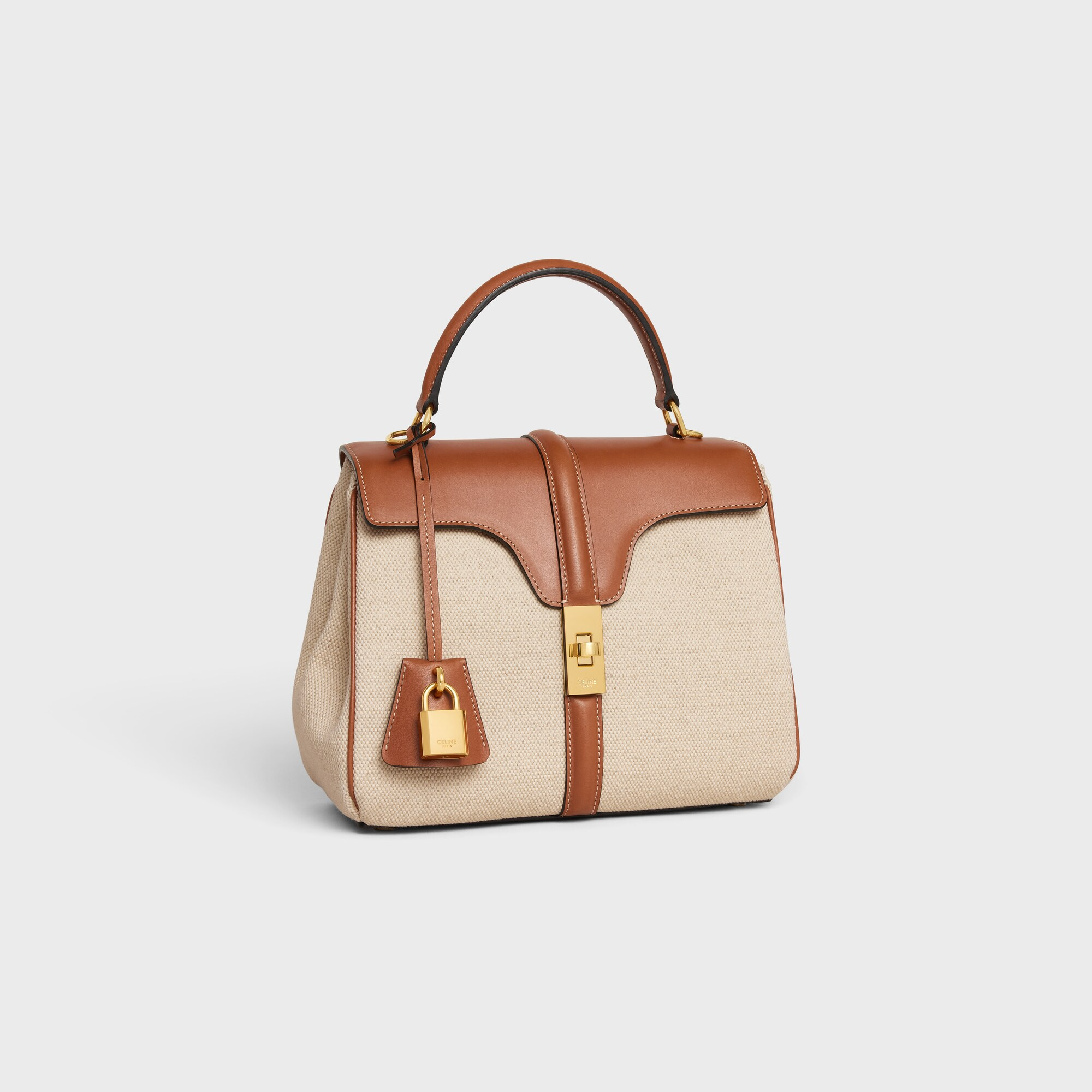Small 16 Bag in Textile and natural calfskin NATURAL / TAN