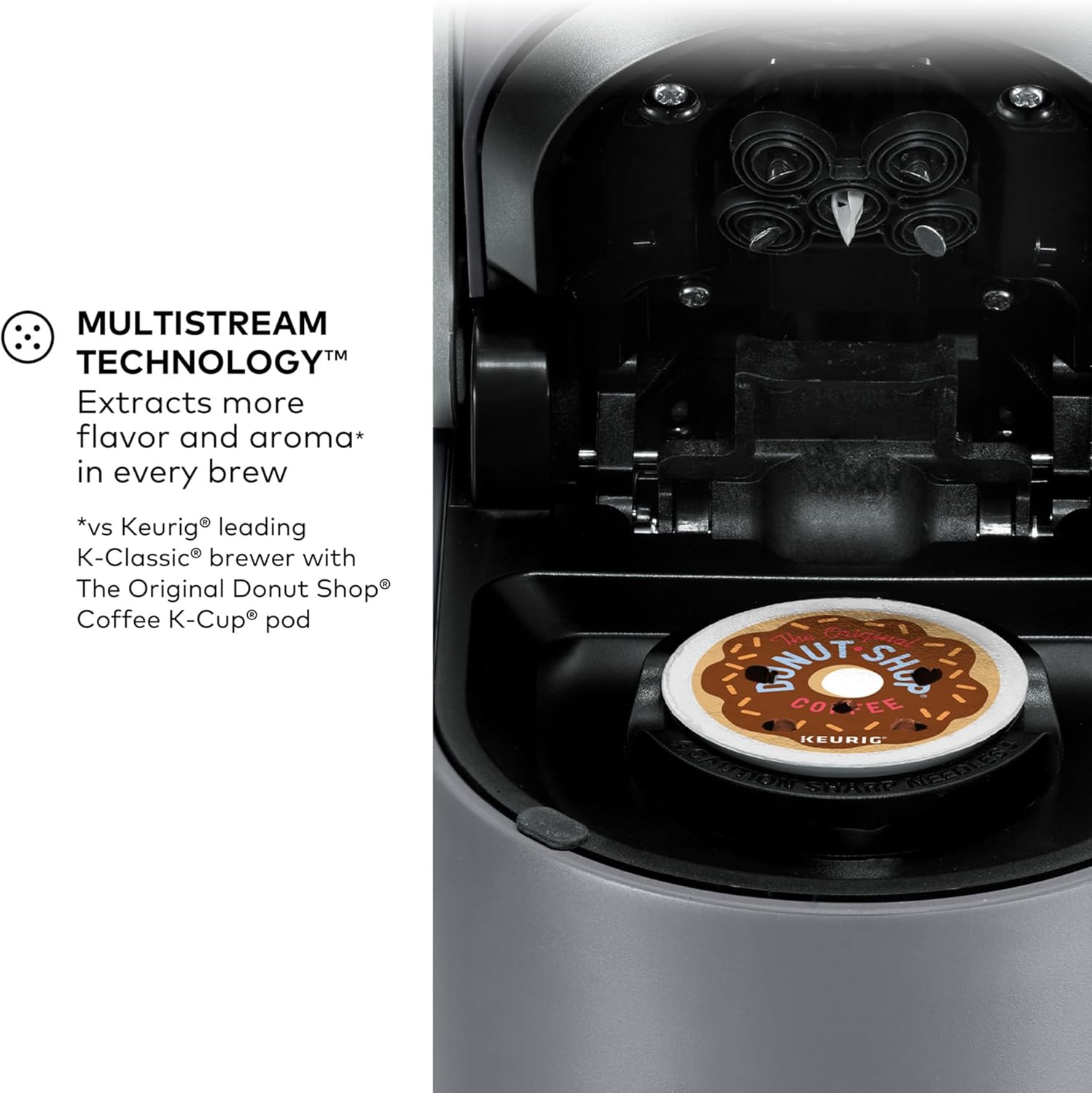 Coffee maker, MultiStream technology, 4 brewing sizes, 64 oz (about 1.9 kg) dual-position removable water tank,