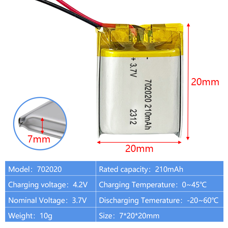 Pouch Lithium Ion Batteries 701435 701530 3.7v 320mAh 300mAh