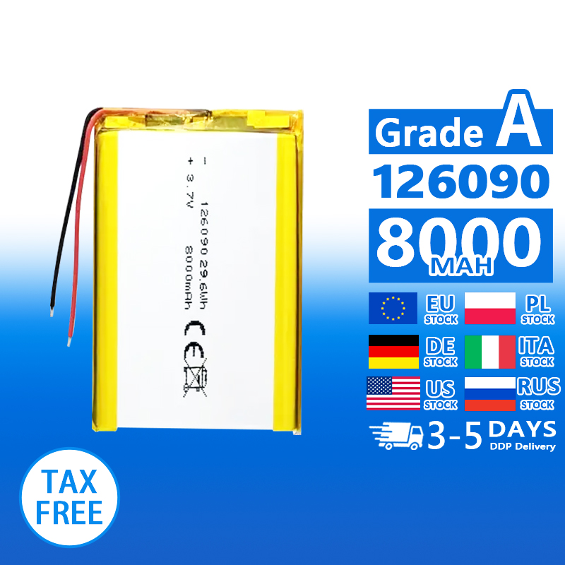 Pouch Lithium Ion Batteries 126090 3.7v8000mAh