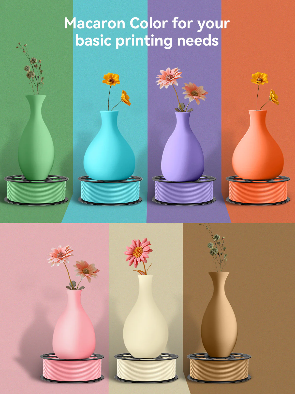 PLA Meta(Macaron Colors) 3KG Large Spool 3D Printer Filament 3KG