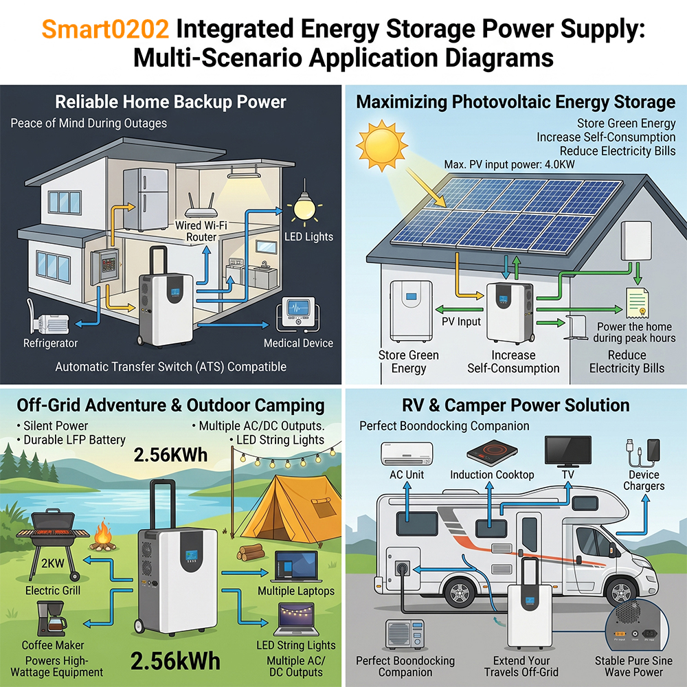12V 200Ah 2.56KWH All-in-one Battery
