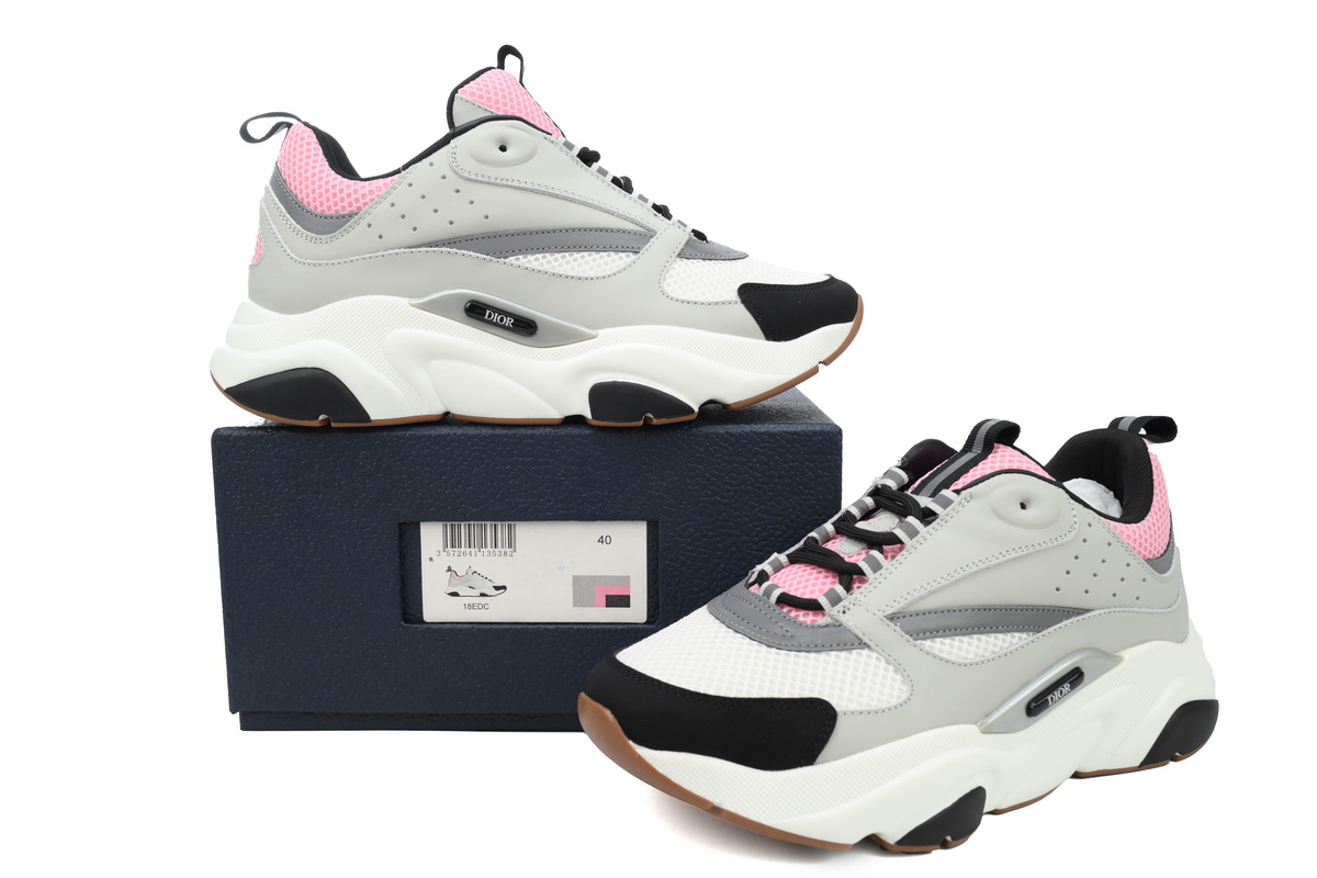 Dior Pink Gray 'B22' Sneakers Cream
