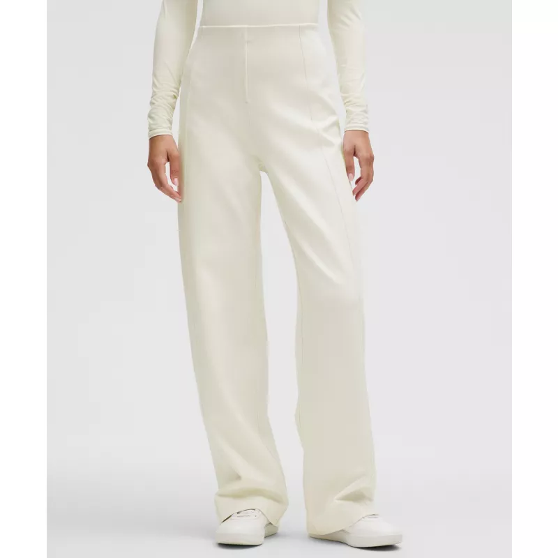 Stretch Knit Straight-Leg Pull-On Pant