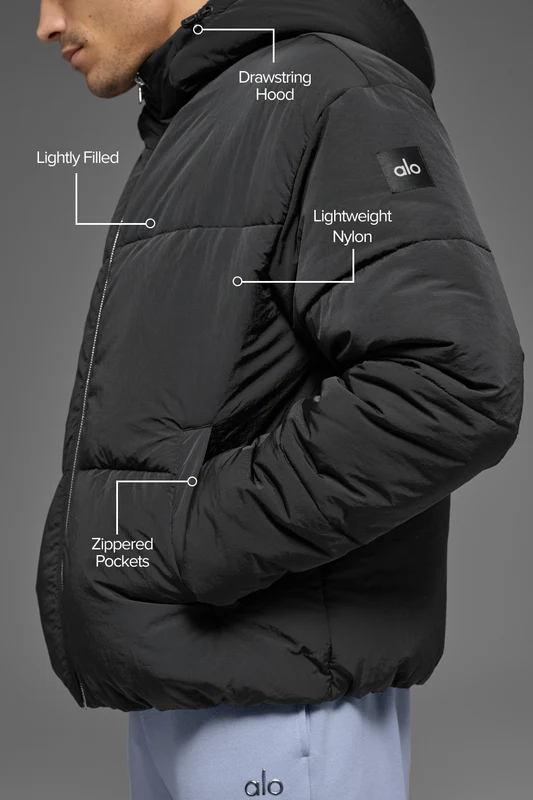 Crinkle Nylon Hooded Stage Puffer
