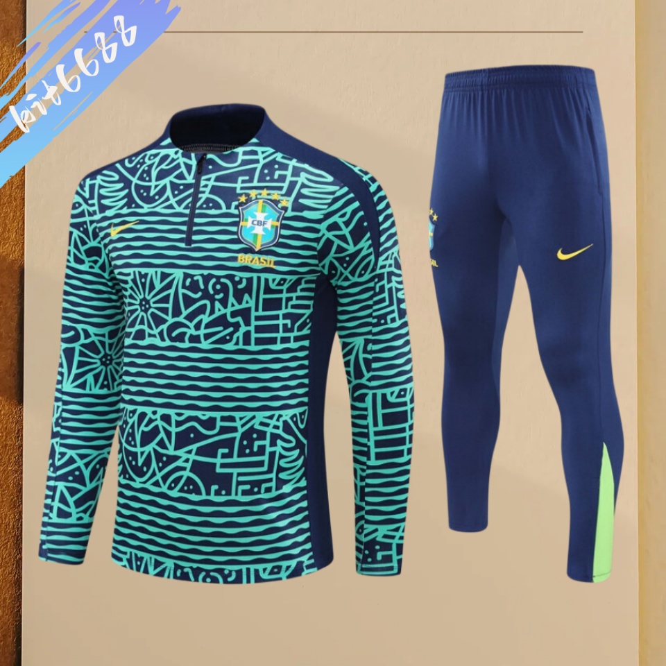 25/26 Brazil Hu Lanse Half Zip Training Kit (Adult Kids Kit)